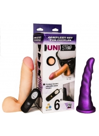 Вибрострапон с двумя насадками UniStrap - 18 и 18 см. - LOVETOY (А-Полимер) - купить с доставкой в Петропавловске-Камчатском