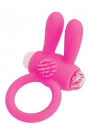 Розовое эрекционное виброкольцо A-toys с ушками - A-toys - в Петропавловске-Камчатском купить с доставкой