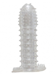 Гелевая прозрачная насадка c шипами - 12 см. - Toyfa Basic - в Петропавловске-Камчатском купить с доставкой