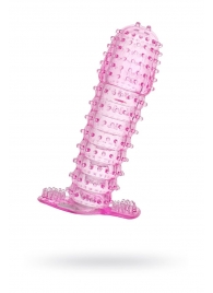 Гелевая розовая насадка с шипами - 12 см. - Toyfa Basic - в Петропавловске-Камчатском купить с доставкой