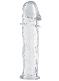 Гладкая прозрачная насадка с усиками под головкой - 12,5 см. - Toyfa Basic - в Петропавловске-Камчатском купить с доставкой
