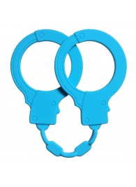 Голубые силиконовые наручники Stretchy Cuffs Turquoise - Lola Games - купить с доставкой в Петропавловске-Камчатском