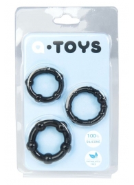 Набор из 3 чёрных эрекционных колец A-toys - A-toys - в Петропавловске-Камчатском купить с доставкой