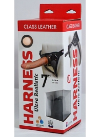 Насадка-фаллоимитатор на кожаных трусиках Harness Ultra Realistic 7  - 18 см. - LOVETOY (А-Полимер) - купить с доставкой в Петропавловске-Камчатском