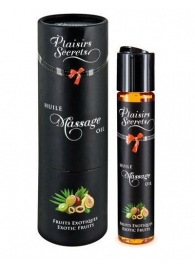 Массажное масло с ароматом экзотических фруктов Huile de Massage Gourmande Fruits Exotiques - 59 мл. - Plaisir Secret - купить с доставкой в Петропавловске-Камчатском