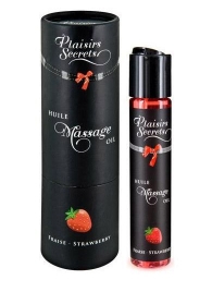 Массажное масло с ароматом клубники Huile de Massage Gourmande Fraise des Bois - 59 мл. - Plaisir Secret - купить с доставкой в Петропавловске-Камчатском