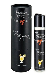 Массажное масло с ароматом пина колады Huile de Massage Gourmande Pina Colada - 59 мл. - Plaisir Secret - купить с доставкой в Петропавловске-Камчатском