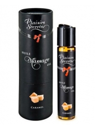Массажное масло с ароматом карамели Huile de Massage Gourmande Caramel - 59 мл. - Plaisir Secret - купить с доставкой в Петропавловске-Камчатском
