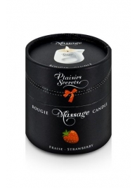 Массажная свеча с ароматом клубники Bougie de Massage Gourmande Fraise - 80 мл. - Plaisir Secret - купить с доставкой в Петропавловске-Камчатском