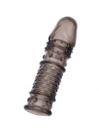 Дымчатая закрытая насадка ToyFa XLover с чешуйками и пупырышками - 13,5 см. - ToyFa - в Петропавловске-Камчатском купить с доставкой