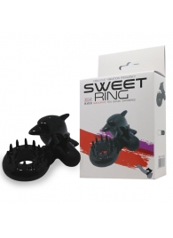 Чёрное эрекционное виброкольцо Sweet Ring с дельфинчиком - Baile - в Петропавловске-Камчатском купить с доставкой