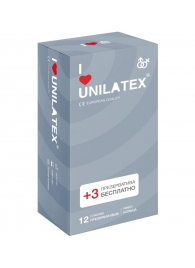 Презервативы с рёбрами Unilatex Ribbed - 12 шт. + 3 шт. в подарок - Unilatex - купить с доставкой в Петропавловске-Камчатском