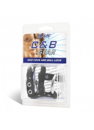 Утяжка на пенис на замочке Duo Cock And Ball Lock - BlueLine - купить с доставкой в Петропавловске-Камчатском