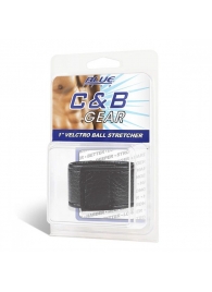 Чёрная утяжка на мошонку 1  Velcro Ball Stretcher - BlueLine - купить с доставкой в Петропавловске-Камчатском