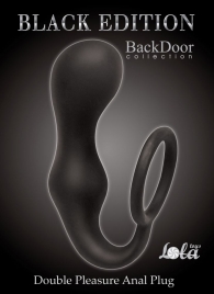 Чёрное эрекционное кольцо с анальной пробкой Double Pleasure Anal Plug - Lola Games - в Петропавловске-Камчатском купить с доставкой