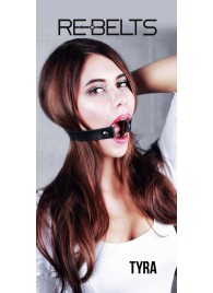 Чёрный кожаный чокер-кляп Tyra Black - Rebelts - купить с доставкой в Петропавловске-Камчатском