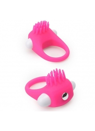 Розовое эрекционное кольцо с щеточкой LIT-UP SILICONE STIMU RING 5 - Dream Toys - в Петропавловске-Камчатском купить с доставкой