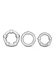 Набор из 3 прозрачных эрекционных колец Stay Hard Beaded Cockrings - Blush Novelties - в Петропавловске-Камчатском купить с доставкой