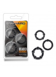 Набор из 3 чёрных эрекционных колец Stay Hard Beaded Cockrings - Blush Novelties - в Петропавловске-Камчатском купить с доставкой