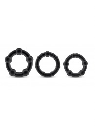 Набор из 3 чёрных эрекционных колец Stay Hard Beaded Cockrings - Blush Novelties - в Петропавловске-Камчатском купить с доставкой
