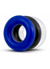Набор из 3 разноцветных колец Stay Hard Donut Rings - Blush Novelties - в Петропавловске-Камчатском купить с доставкой