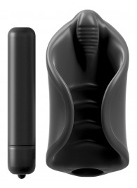Чёрный мастурбатор Vibrating Silicone Stimulator с вибрацией - Pipedream - в Петропавловске-Камчатском купить с доставкой