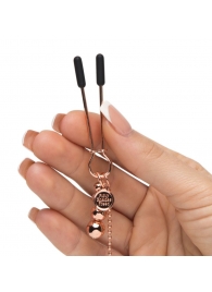 Золотистые зажимы для сосков и клитора All Sensation Nipple and Clitoral Chain - Fifty Shades of Grey - купить с доставкой в Петропавловске-Камчатском