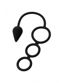 Тройное эрекционное кольцо с анальным хвостом Drop S-size - Erotist Adult Toys - в Петропавловске-Камчатском купить с доставкой