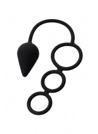 Тройное эрекционное кольцо с анальным хвостом Drop M-size - Erotist Adult Toys - в Петропавловске-Камчатском купить с доставкой