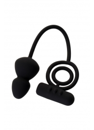 Чёрное эрекционное кольцо с вибростимулятором и анальным хвостом - Erotist Adult Toys - в Петропавловске-Камчатском купить с доставкой