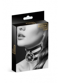 Чёрный тройной чокер с большим кольцом - Bijoux Pour Toi - купить с доставкой в Петропавловске-Камчатском