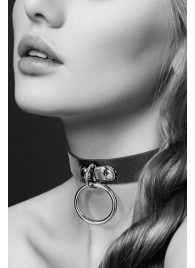 Узенький ошейник из полиуретана с кольцом - Bijoux Pour Toi - купить с доставкой в Петропавловске-Камчатском