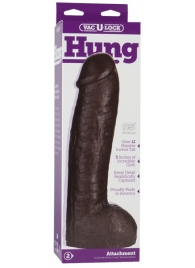 Большая насадка для трусиков Vac-U-Lock Realistic Hung - 31,7 см. - Doc Johnson - купить с доставкой в Петропавловске-Камчатском