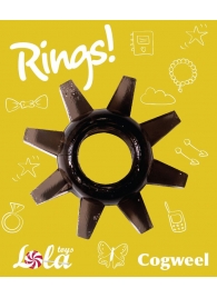 Чёрное эрекционное кольцо Rings Cogweel - Lola Games - в Петропавловске-Камчатском купить с доставкой