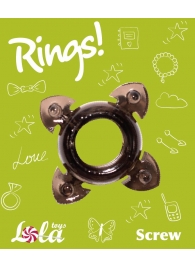 Чёрное эрекционное кольцо Rings Screw - Lola Games - в Петропавловске-Камчатском купить с доставкой