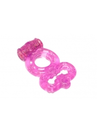 Розовое эрекционное кольцо Rings Treadle с подхватом - Lola Games - в Петропавловске-Камчатском купить с доставкой