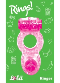 Розовое эрекционное кольцо с вибрацией Rings Ringer - Lola Games - в Петропавловске-Камчатском купить с доставкой