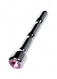 Серебристый уретральный плаг со стразом - 7 см. - ToyFa - купить с доставкой в Петропавловске-Камчатском