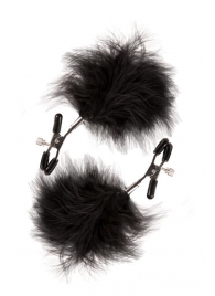 Зажимы для сосков с пухом FEATHERED NIPPLE CLAMPS - Blush Novelties - купить с доставкой в Петропавловске-Камчатском