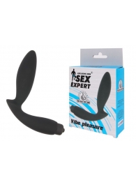 Чёрный вибростимулятор простаты Sex Expert Vibe Pleasure - Sex Expert - в Петропавловске-Камчатском купить с доставкой