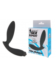 Чёрный вибростимулятор простаты Sex Expert Vibe Pleasure - Sex Expert - в Петропавловске-Камчатском купить с доставкой