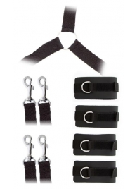 Комплект наручников и поножей LUXURIOUS BED RESTRAINT CUFF SET - Blush Novelties - купить с доставкой в Петропавловске-Камчатском
