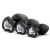Набор из 3 черных пробок с прозрачным кристаллом-сердечком Bling Plugs Training Kit - Blush Novelties - купить с доставкой в Петропавловске-Камчатском