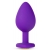 Фиолетовая анальная пробка Bling Plug Large с золотистым стразом - 9,5 см. - Blush Novelties - купить с доставкой в Петропавловске-Камчатском