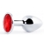 Серебристая анальная пробка с красным стразом - 7,2 см. - Anal Jewelry Plug - купить с доставкой в Петропавловске-Камчатском