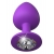 Фиолетовая анальная пробка со стразом Her Little Gem Large Plug - 9,5 см. - Pipedream - купить с доставкой в Петропавловске-Камчатском