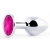 Серебристая анальная пробка с малиновым кристаллом - 7,2 см. - Anal Jewelry Plug - купить с доставкой в Петропавловске-Камчатском