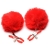 Красные зажимы на соски с помпонами Pom Pom - XR Brands - купить с доставкой в Петропавловске-Камчатском