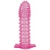 Гелевая розовая насадка с шипами - 12 см. - Toyfa Basic - в Петропавловске-Камчатском купить с доставкой
