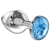 Большая серебристая анальная пробка Diamond Light blue Sparkle Large с голубым кристаллом - 8 см. - Lola Games - купить с доставкой в Петропавловске-Камчатском
